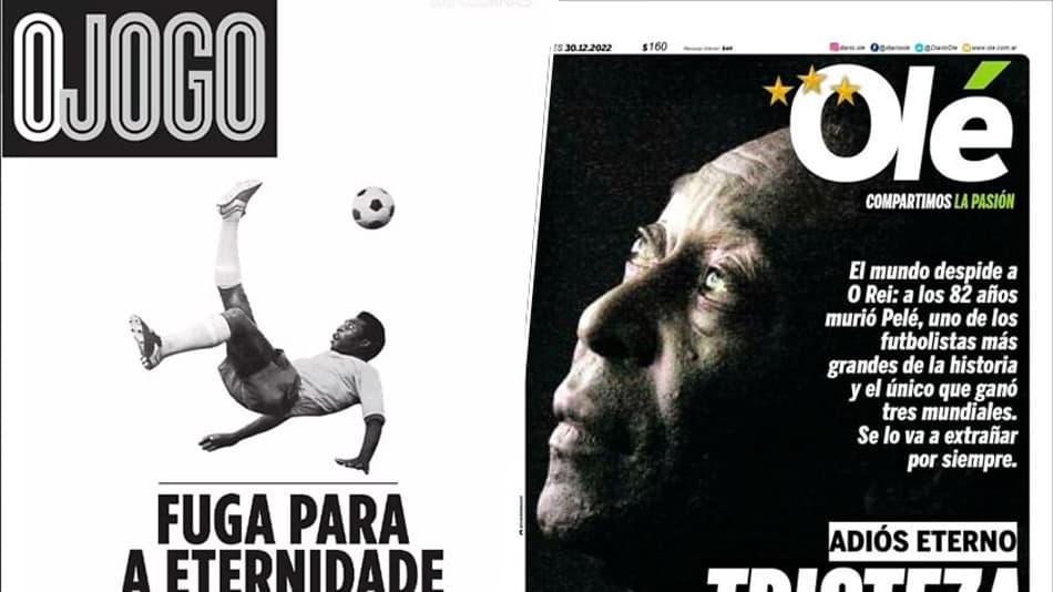 ‘O 10 perfeito’, ‘Vida longa ao Rei’: as capas de jornais pelo mundo em homenagem a Pelé