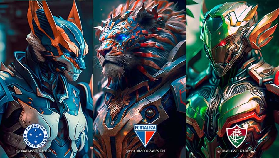 Designer recria mascotes dos clubes do Brasileirão com Inteligência Artificial