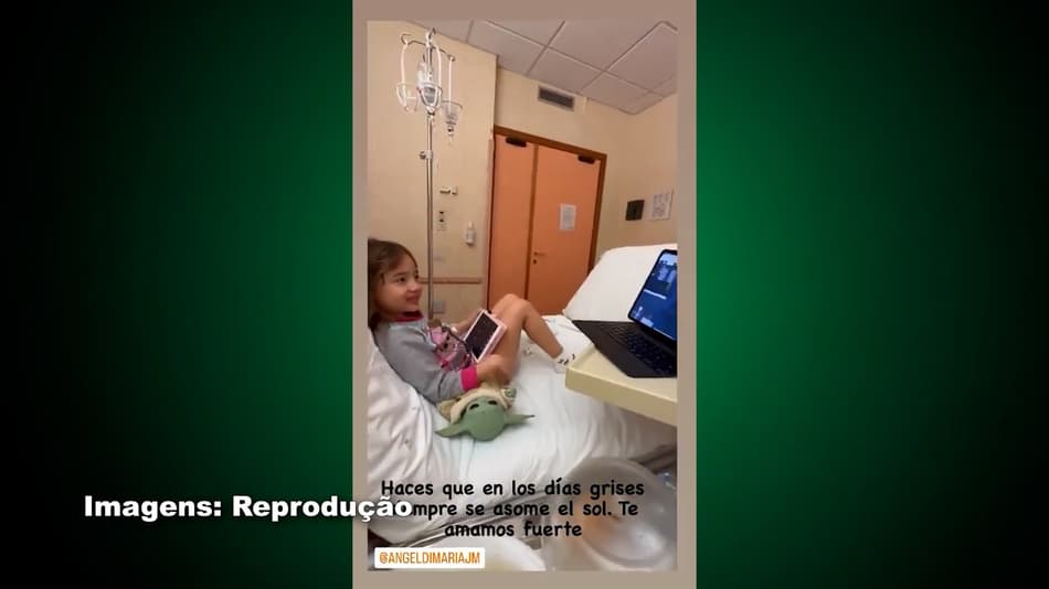 VÍDEO: Do hospital, filha de Di María vibra com show do pai