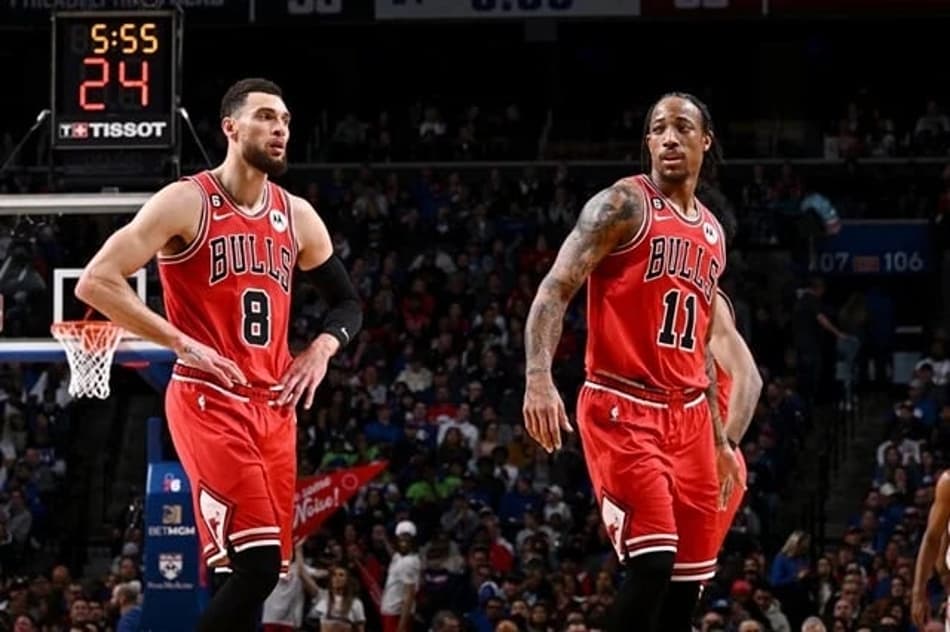 LaVine e DeRozan lideram e Bulls bate 76ers após duas prorrogações