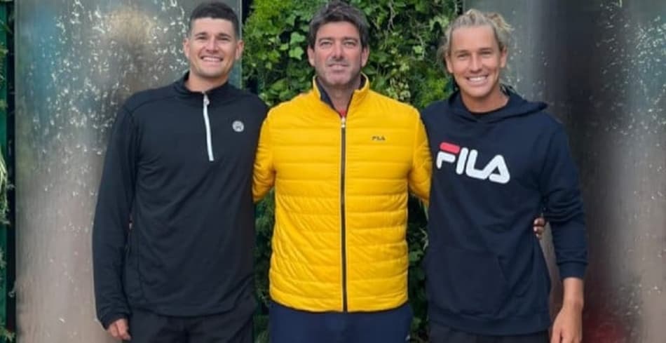 Rafael Matos e David Vega com Franco Ferreiro em Monte Carlo