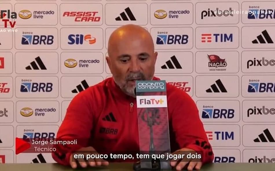 Sampaoli, do Flamengo, reconhece erro de estratégia e avalia empate com o Palmeiras