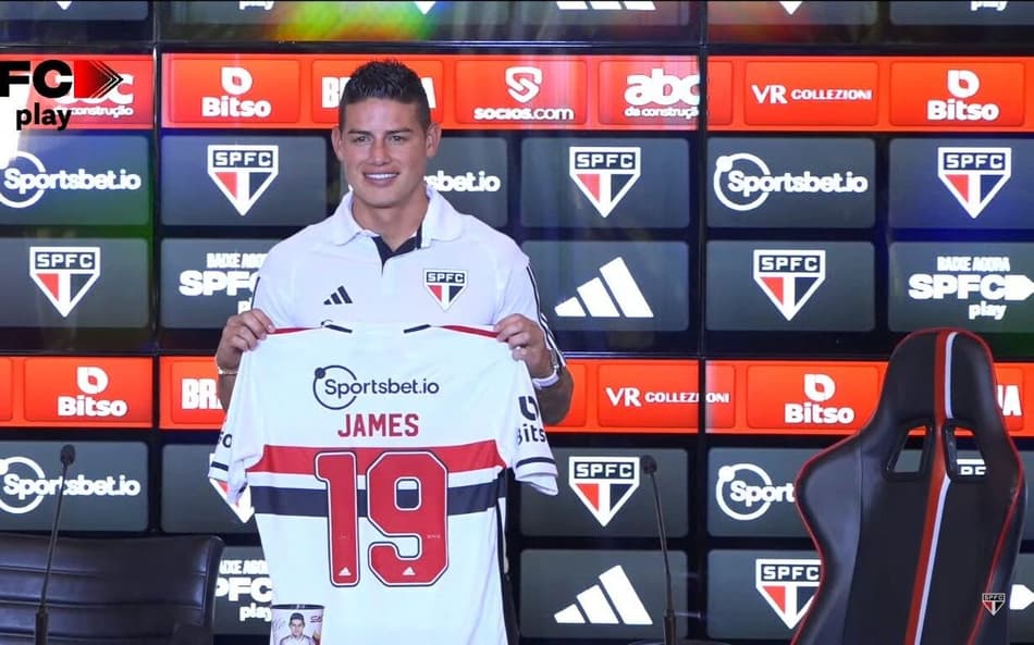 James Rodríguez veste a 19 do São Paulo e vibra com acerto: ‘É perfeito’