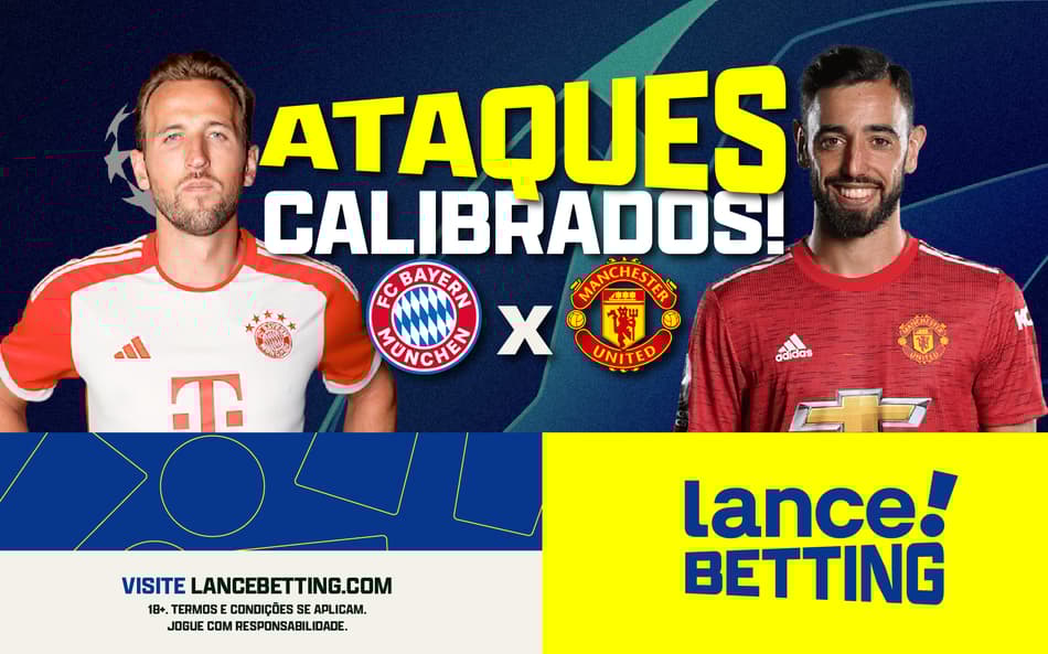 Bola na rede! Aposte R$10 e ganhe mais de R$20 se a partida entre Bayern e United terminar com mais de três gols!