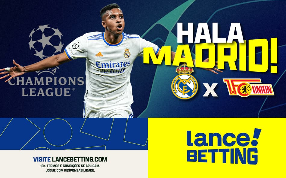 Hala Madrid! Aposte R$10 e ganhe mais de R$20 se o Real marcar nos dois tempos contra o Union