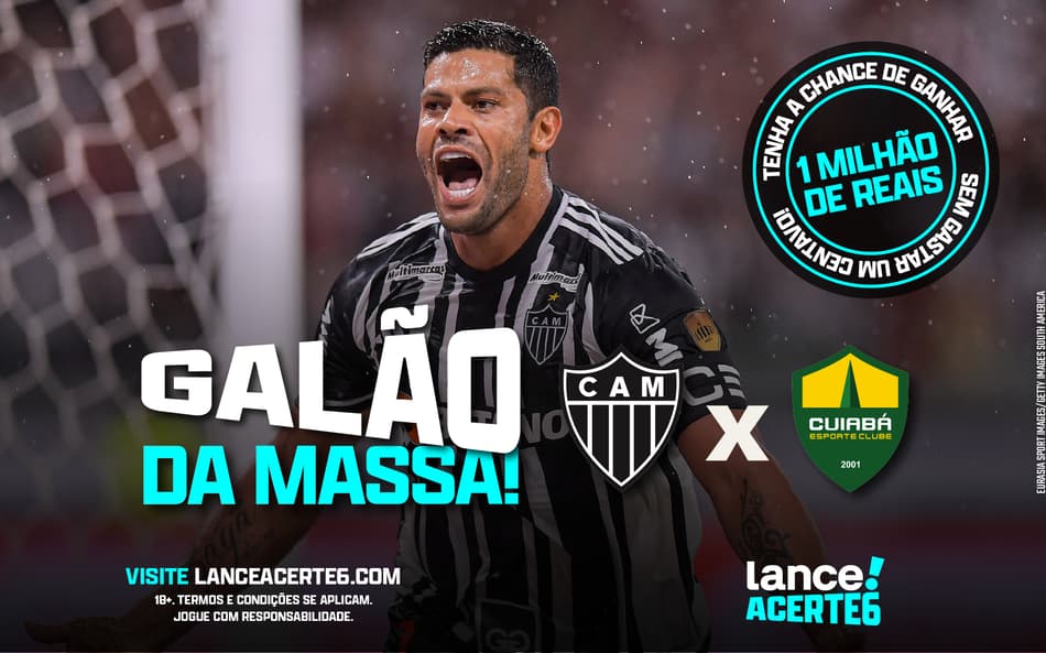 Acerte6: 89% dos apostadores acreditam na vitória do Atlético-MG contra o Cuiabá