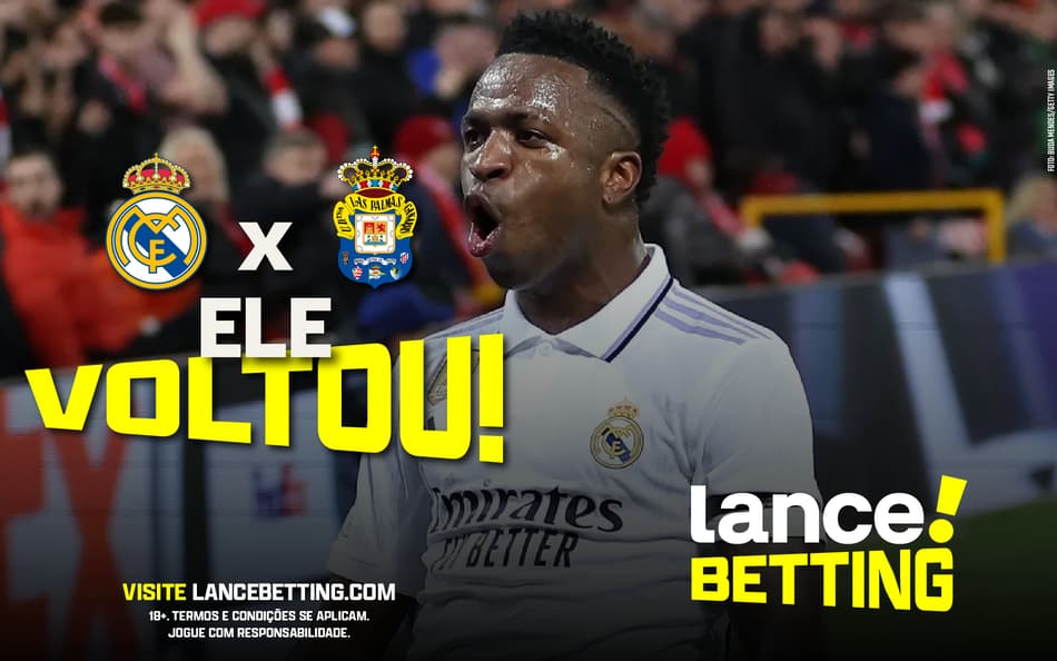 Bienvenido! Aposte R$10 e ganhe mais de R$20 com o Real Madrid na volta de Vini Jr!