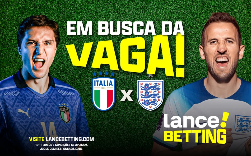 É clássico! Aposte R$100 e ganhe mais de R$500 com empate entre Inglaterra e Itália