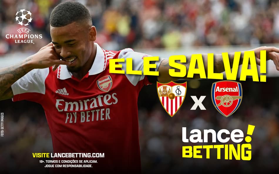 Muita fé! Aposte R$100 e receba R$295 com Gabriel Jesus e o Arsenal na Champions