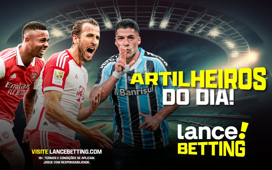 Artilheiros natos! Aposte R$100 e ganhe R$639 com Jesus, Kane e Suárez no sábado!