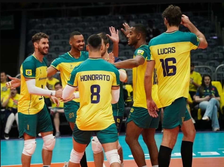 Seleção Brasileira masculina de vôlei está entre as mais baixas da Liga das Nações 2025; veja