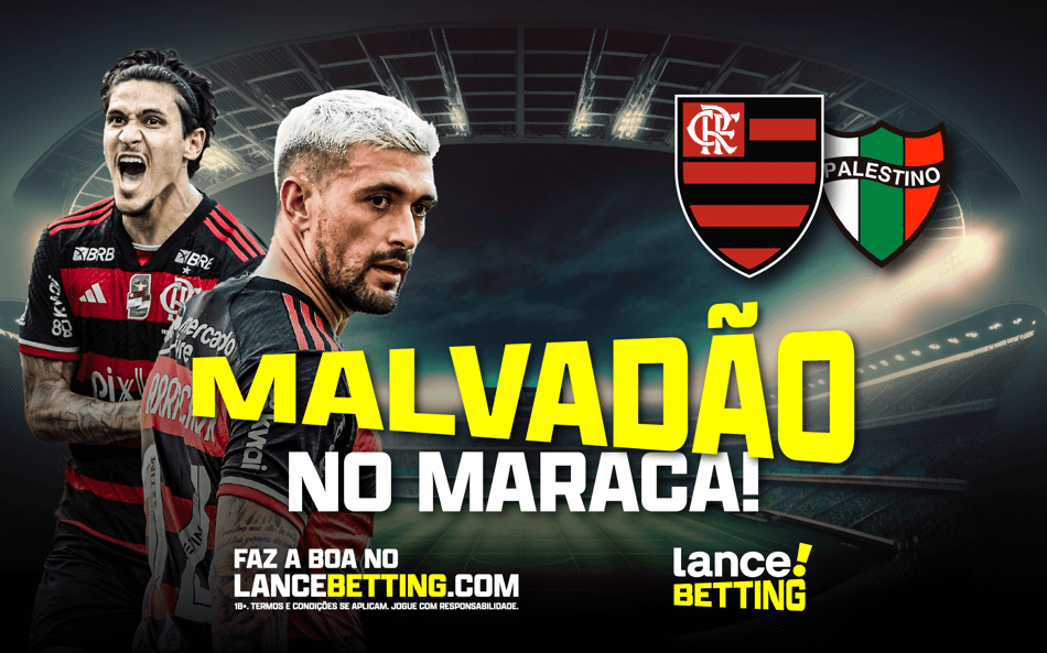 A boa de quarta! Aposte R$50 e fature R$300 se o Flamengo golear o Palestino na Libertadores!
