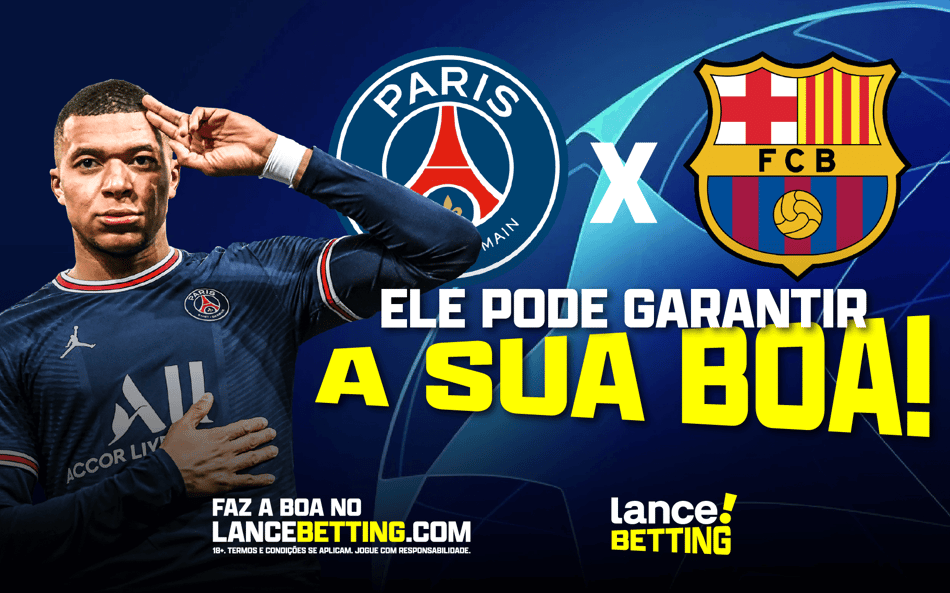 Apostando R$200, você leva R$360 com gol de Mbappé a qualquer momento sobre o Barcelona