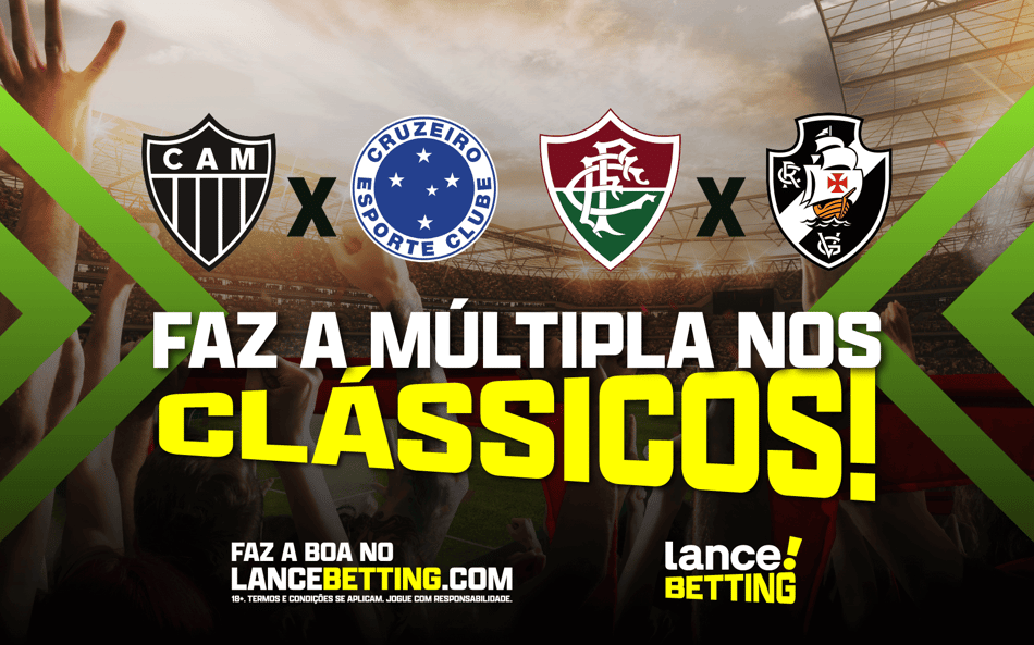 É gol! Aposte R$50 e ganhe R$200 se Atlético-MG, Cruzeiro, Fluminense e Vasco balançarem as redes