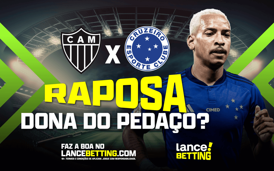 Dupla chance! Aposte R$200 e ganhe R$370 se o Cruzeiro vencer ou empatar com o Atlético-MG