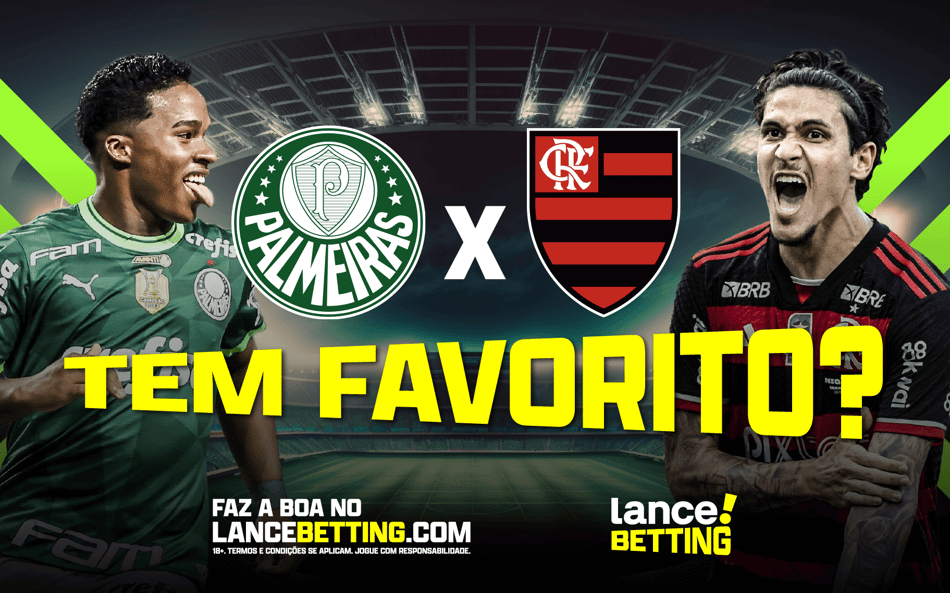 Jogo pegado! Com R$100, você ganha R$322 se Palmeiras x Flamengo terminar empatado pelo Brasileirão!