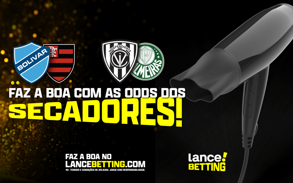 Secador nas alturas! Com R$50, você pode ganhar R$286 se Flamengo e Palmeiras forem derrotados na altitude!