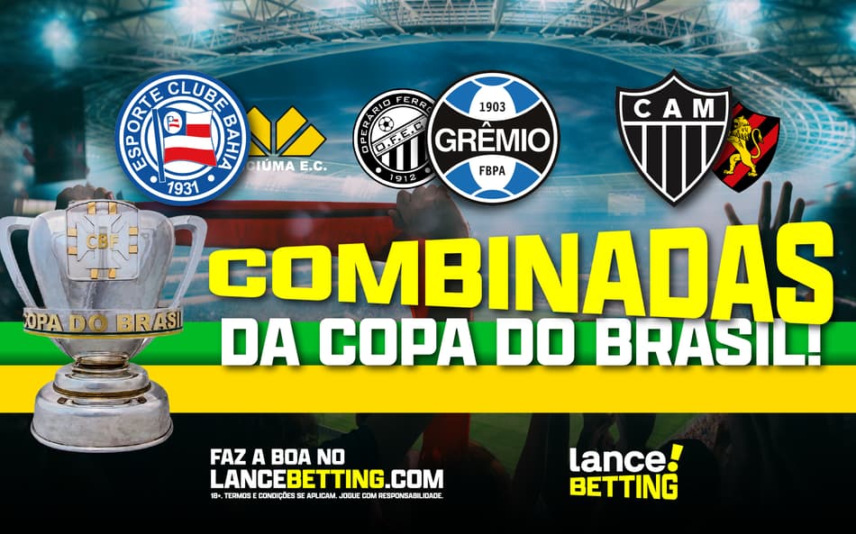 A boa! Aposte R$100 e leve R$455 com vitórias de Bahia, Grêmio e Atlético-MG na Copa do Brasil