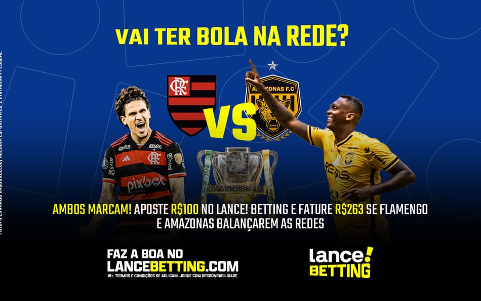 Ambos marcam! Aposte R$100 e fature R$263 se Flamengo e Amazonas balançarem as redes