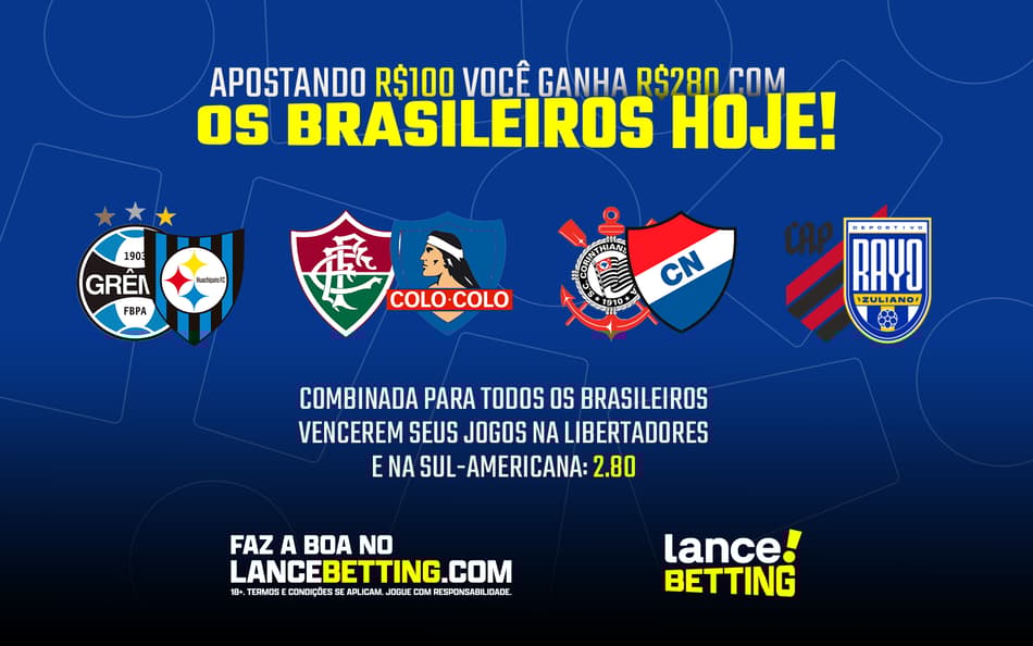 Faz a boa na América! Aposte R$100 e ganhe R$280 se os brasileiros vencerem seus jogos!