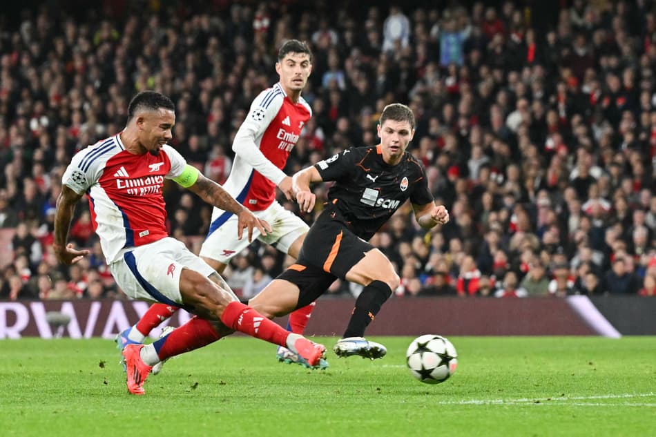 Gabriel Jesus em Arsenal x Shakhtar Donetsk pela Champions League