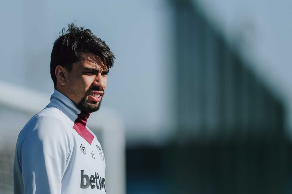 Lucas Paquetá durante treino do West Ham