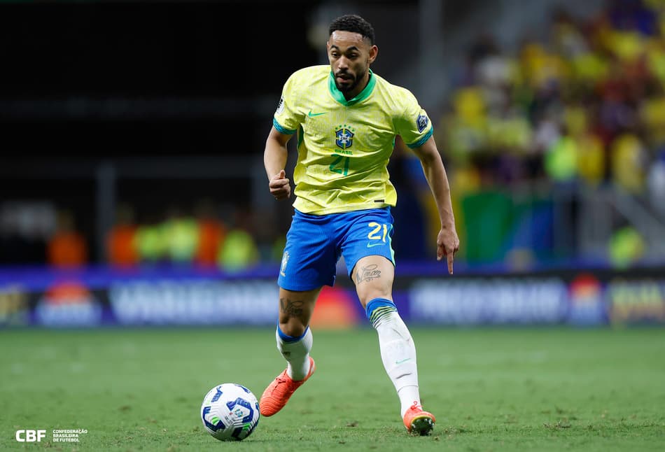 Matheus Cunha entrou no segundo tempo do jogo da Seleção com a Colômbia