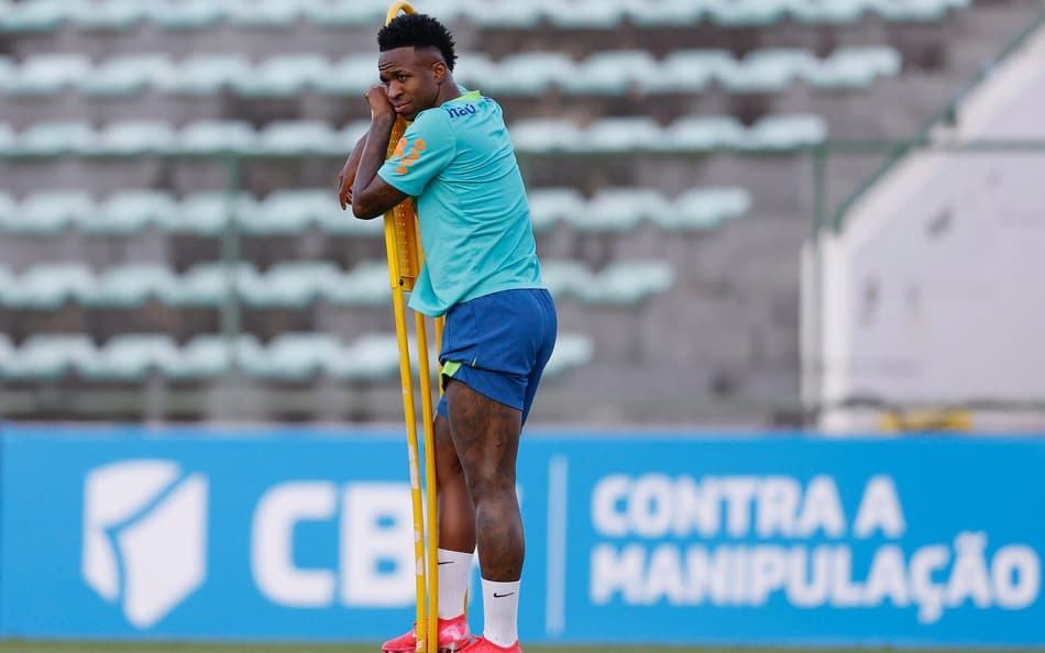 Vini Jr. é poupado em 1º treino do Brasil para o jogo com a Argentina