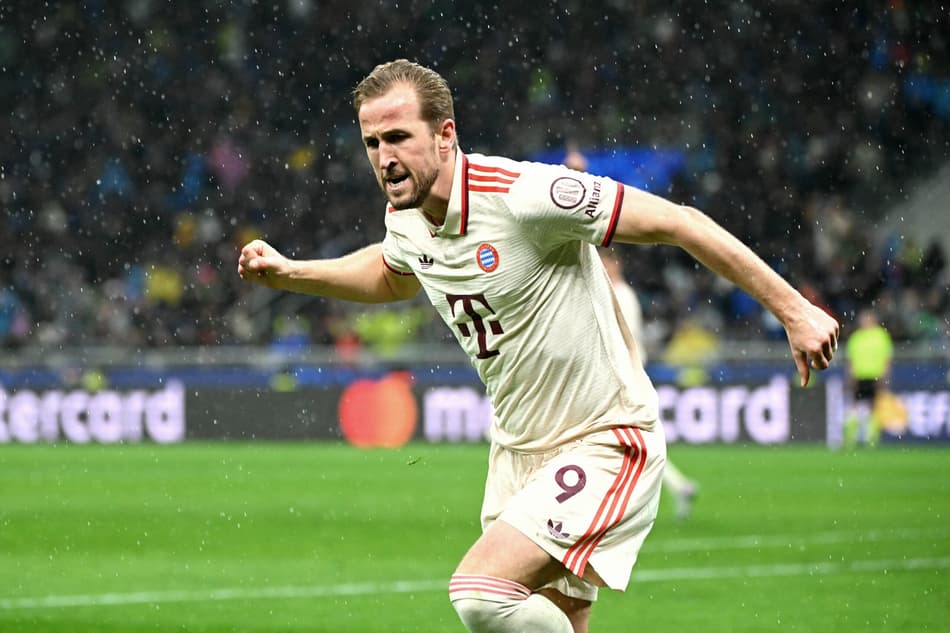 Harry Kane comemora gol pelo Bayern de Munique na Champions