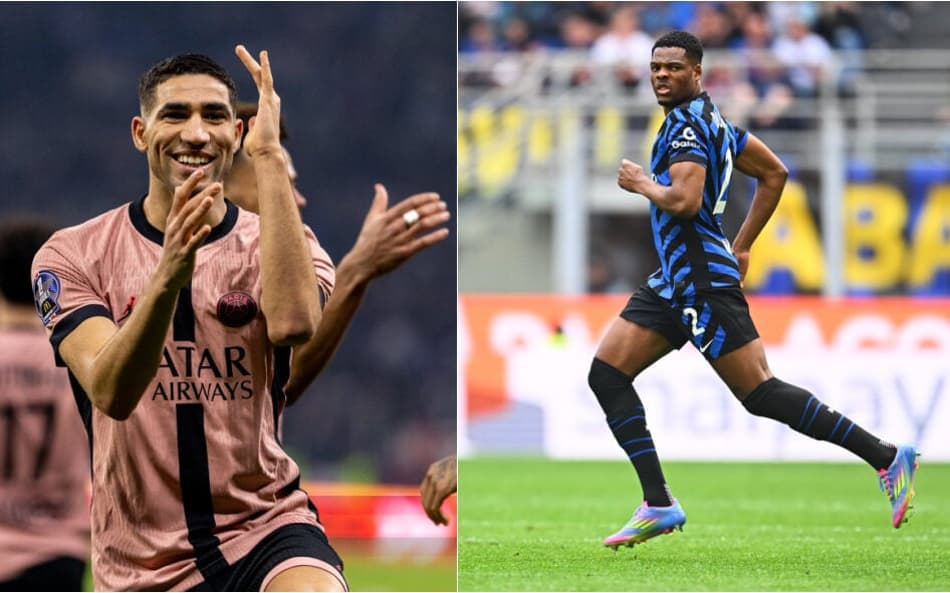 Hakimi e Dumfries são duas das principais armas de PSG e Inter de Milão para final da Champions League