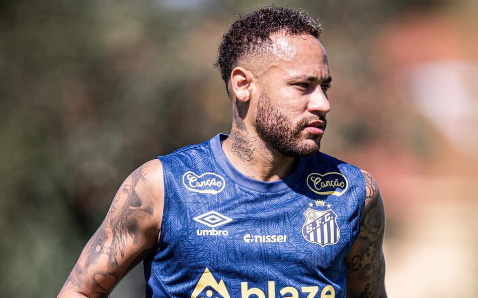 Neymar não participou do treino desta manhã (Foto: Raul Baretta/ Santos FC)