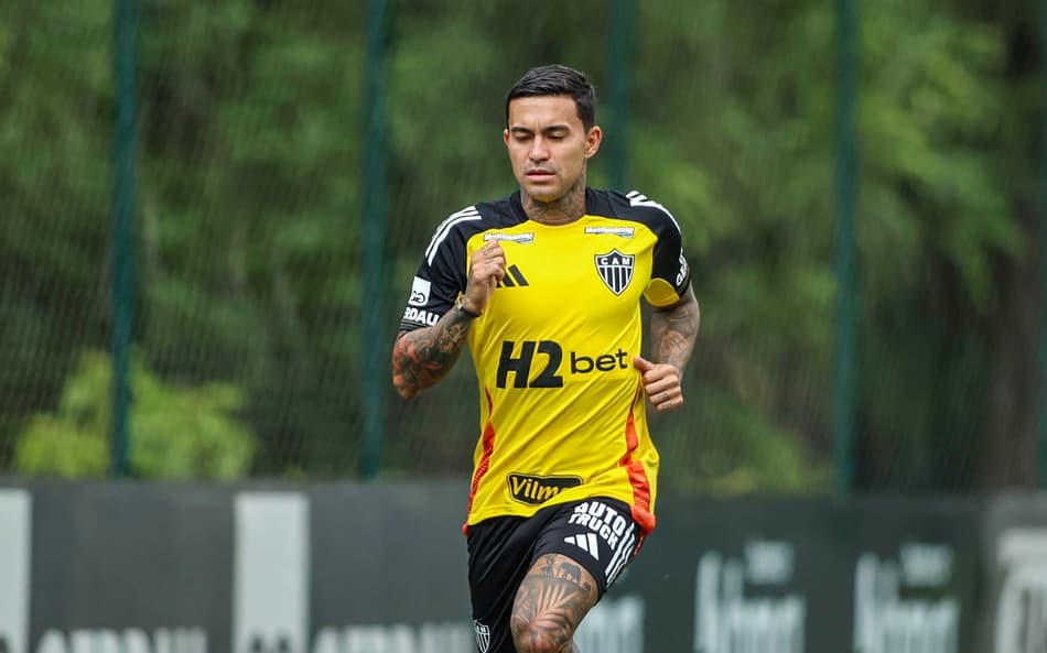 Dudu em treino do Atlético-MG (Foto: Pedro Souza / Atlético)