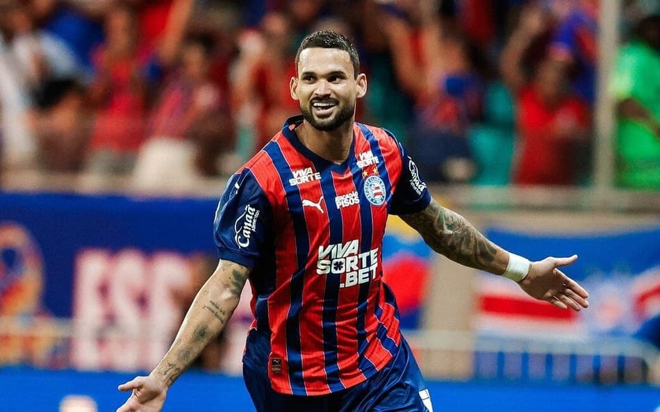 Willian José comemora segundo gol contra o São Paulo Foto: Rafael Rodrigues / EC Bahia
