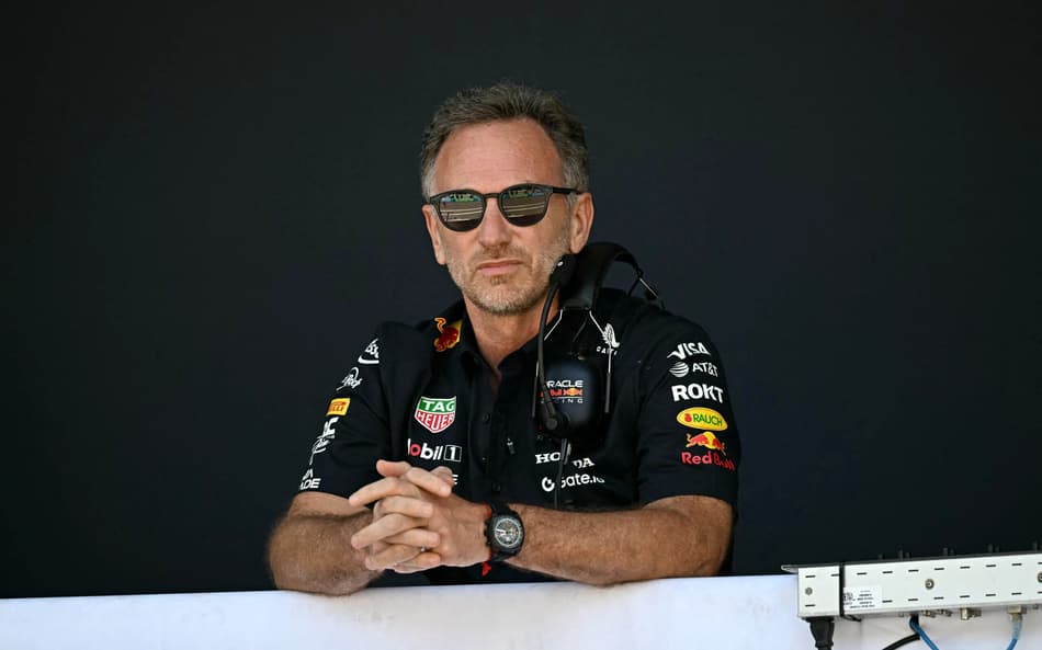 Red Bull Racing's British team principal and CEO Christian Horner looks on from a balcony ahead the Formula One Monaco Grand Prix at the Circuit de Monaco, on May 25, 2025. (Photo by Gabriel BOUYS / AFP)