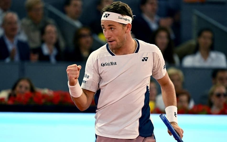 O norueuguês Casper Ruud vai jogar final inédita no domingo, em Madri