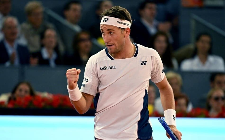 O norueuguês Casper Ruud vai jogar final inédita no domingo, em Madri