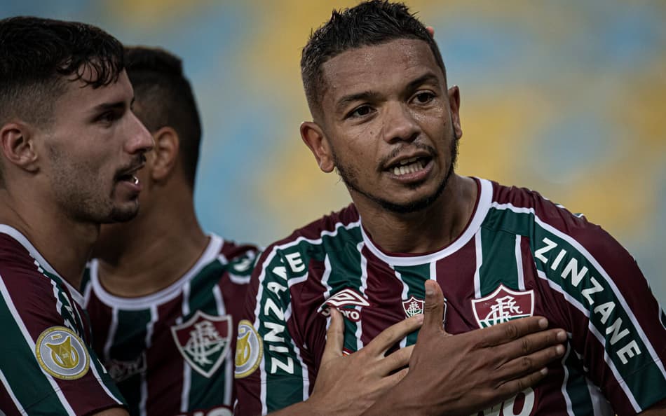 David Braz comemora o gol da vitória em Fluminense x Sport pelo Brasileirão de 2021