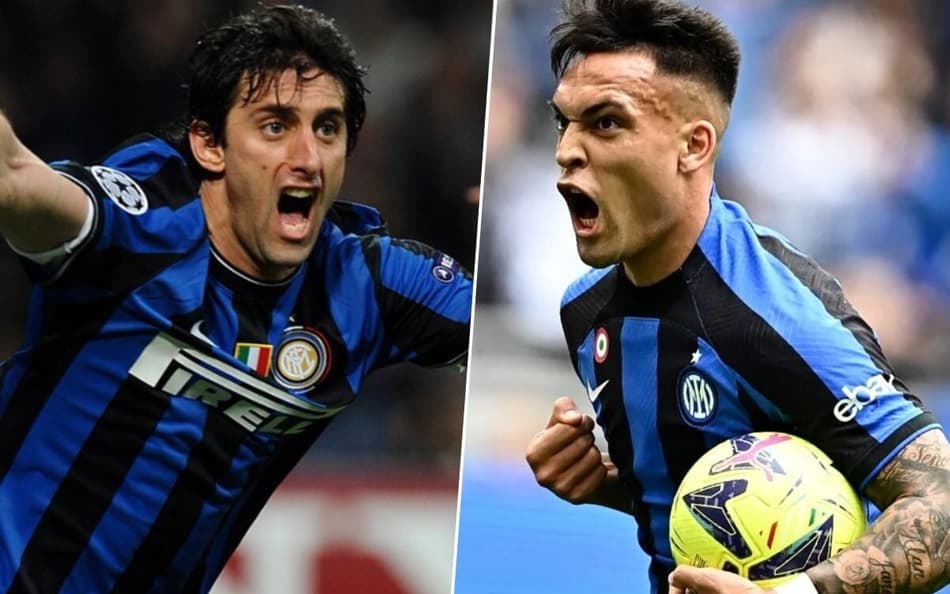 Diego Milito e Lautaro Martínez