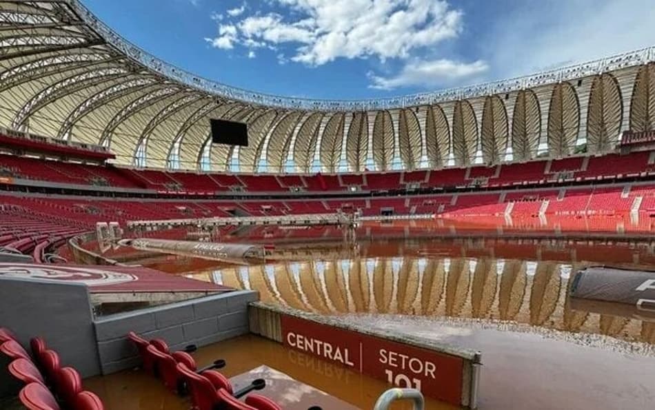 Estádio do Internacional na enchente de 2024