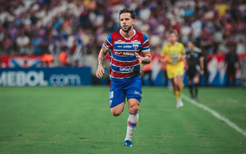 Partida entre Fortaleza e Atlético Bucaramanga, pela Copa Libertadores (Foto: Mateus Lotif/Fortaleza EC)