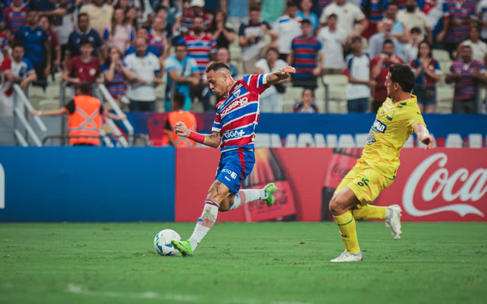 Partida entre Fortaleza e Atlético Bucaramanga, pela Copa Libertadores (Foto: Mateus Lotif/Fortaleza EC)