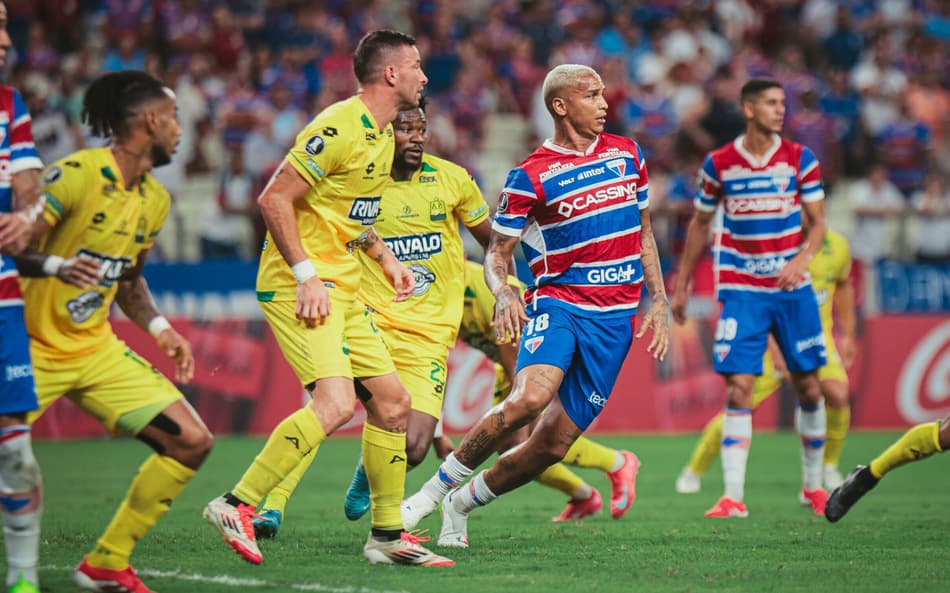 Partida entre Fortaleza e Atlético Bucaramanga, pela Copa Libertadores (Foto: Mateus Lotif/Fortaleza EC)