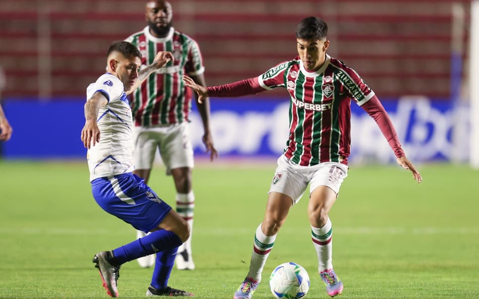 Lezcano em campo pelo Fluminense contra o GV San José, pela Sul-Americana