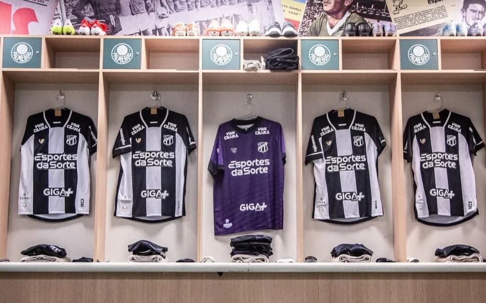 Vestiário do Ceará no Allianz Parque, para jogo contra o Santos (Foto: Felipe Santos/Ceará SC)