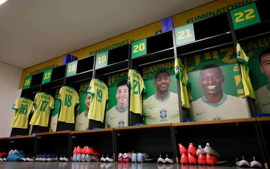 Vestiario da Seleção antes de Brasil x Peru (Foto: Rafael Ribeiro/CBF)
