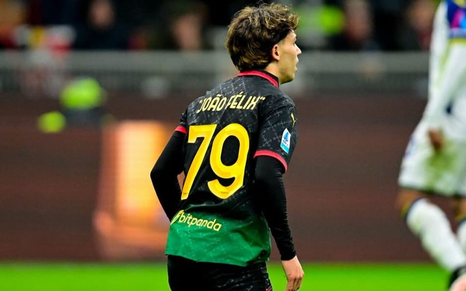 João Félix, alvo do Flamengo, em atuação com a camisa do Milan. (Foto: Divulgação/joaofelix79)