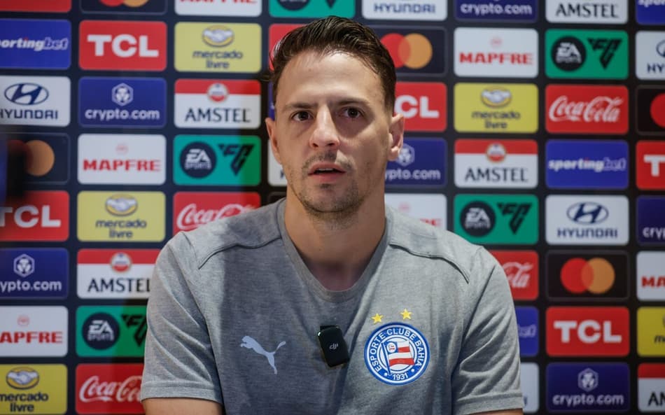 Arias em entrevista coletiva antes de decisão pela Libertadores Foto: Rafael Rodrigues/ EC Bahia