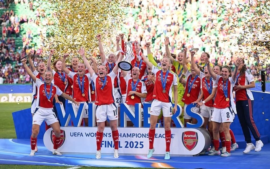 Arsenal campeão da Champions feminina. (Foto: Arsenal/Divulgação)