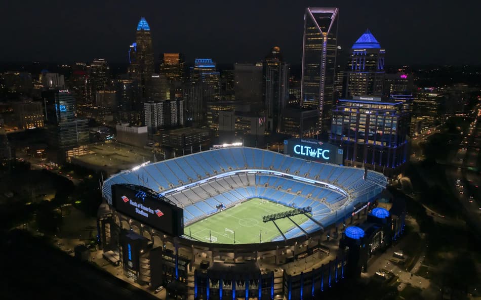 Vista aérea do Bank Of America Stadium