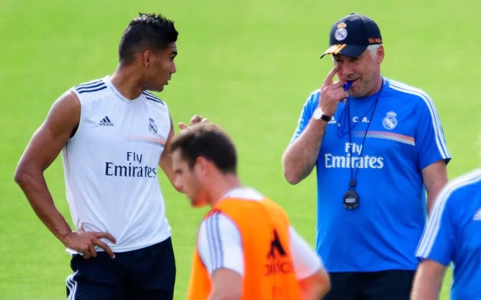 Casemiro e Carlo Ancelotti - Real Madrid